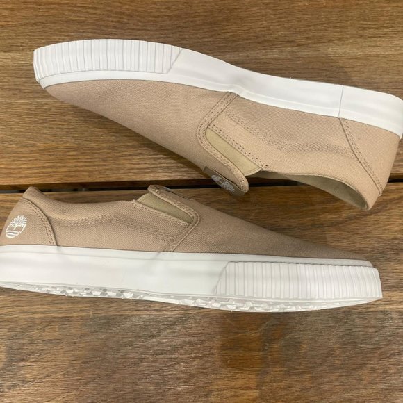 TIMBERLAND MEN\'S MYLO BAY LOW SLIP ON SNEAKER LIGHT BEIGE CANVAS A6645 ALL SIZES main image 9